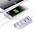 Aluminum USB 2.0 LED 4 Ports Hub Splitter Adapter With Cable for Macbook Laptop